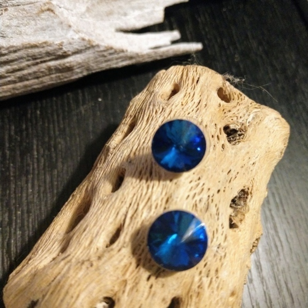 Small Sapphire Blue Earrings.